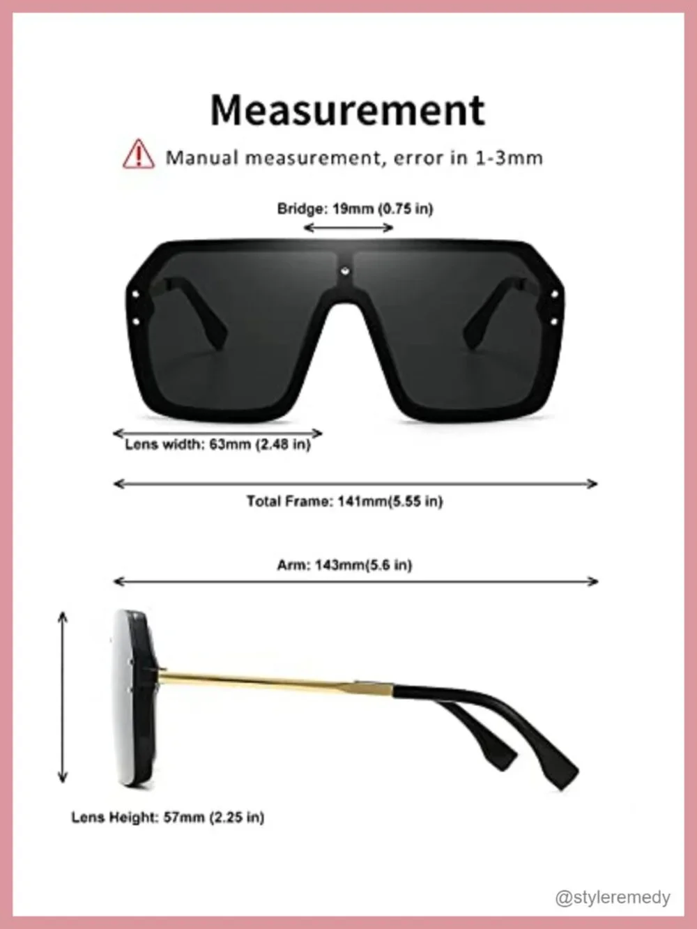 Oversized One Piece Sunglasses Rimless UV400 Shield Shades